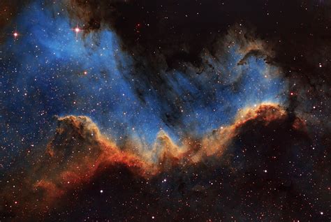 Cygnus Wall - Part of North America Nebula in SHO - Sky & Telescope - Sky & Telescope