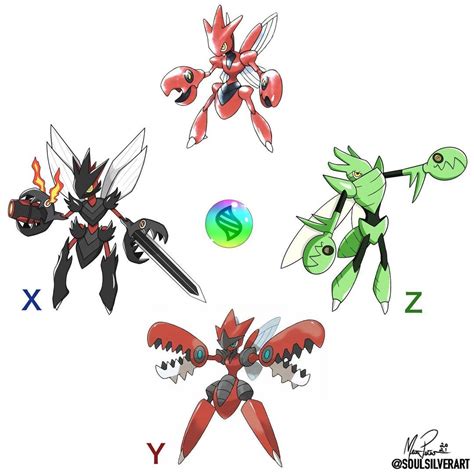 Scizor Pokémon mega evolution megascizor pokemon x y z version scyther Fakemon Gen 6 Gen 2 johto ...