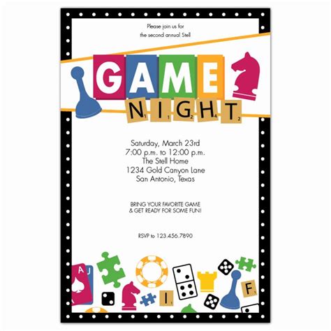 Game Night Invitation Wording Lovely Game Night | Board game night invitations, Game night ...