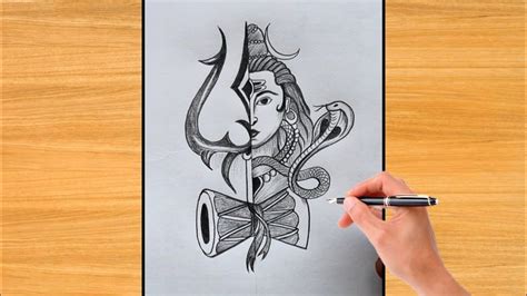 Shiva Trishul Drawing