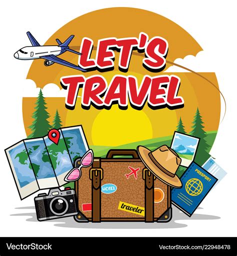 Traveling cartoon set Royalty Free Vector Image