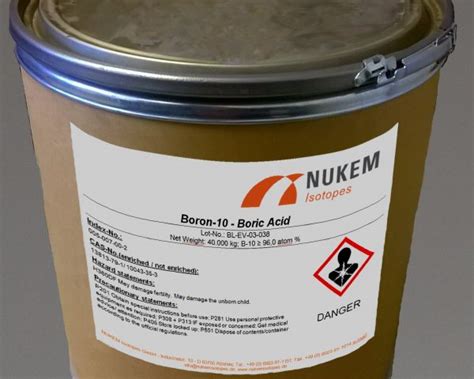 Boron-10 in the form of Boric Acid – NUKEM Isotopes GmbH Alzenau