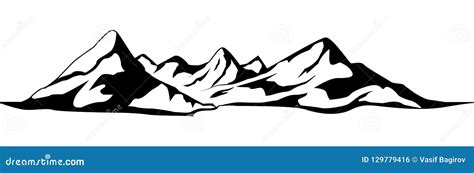 Mountains Vector.Mountain Range Silhouette Isolated. Mountain Vector ...