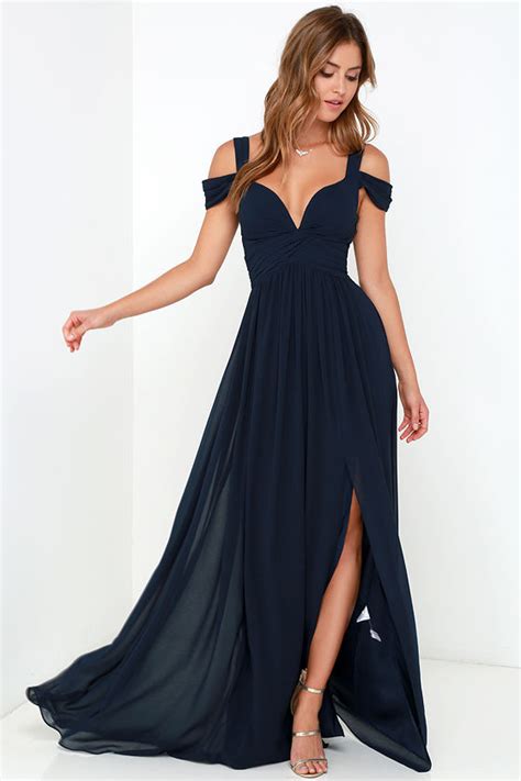 Elegant Navy Blue Dress - Maxi Dress - Cocktail Dress - Prom Dress - Bridesmaid Dress - $179.00