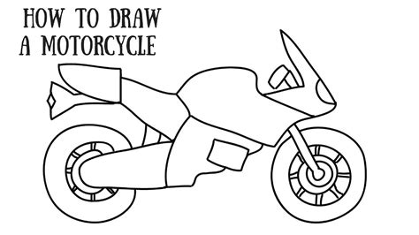 How to Draw a Motorcycle Easy Step by Step for kids - YouTube