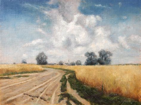 In the Country - Landscape Oil painting - Fine Arts Gallery - Original fine Art Oil Paintings ...