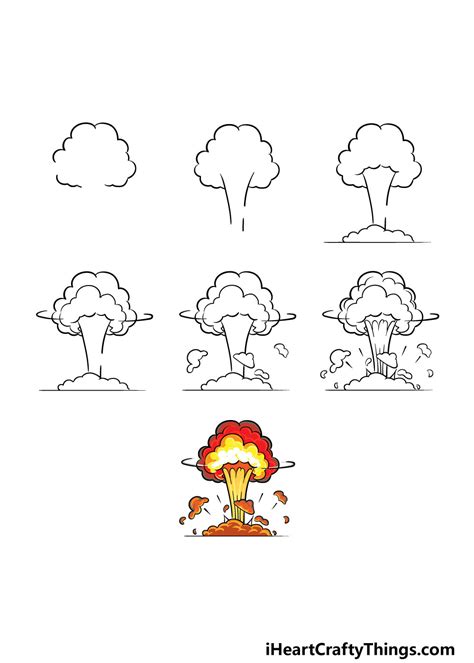 Explosion Drawing - How To Draw An Explosion Step By Step