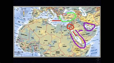 Middle East Physical Map