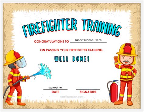 Firefighter Training Certificate Templates for Word | Free