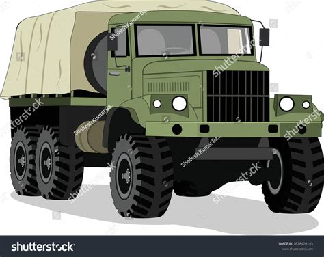 Illustration Army Truck Vector Stock Vector (Royalty Free) 1628409145