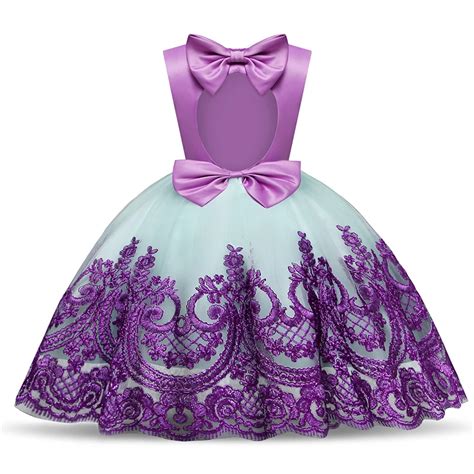 Toddler Girl Dress Purple Embroidered Infant Dresses For Baby Girls 12M ...