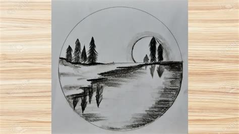 Nature Circle Scenery Drawing