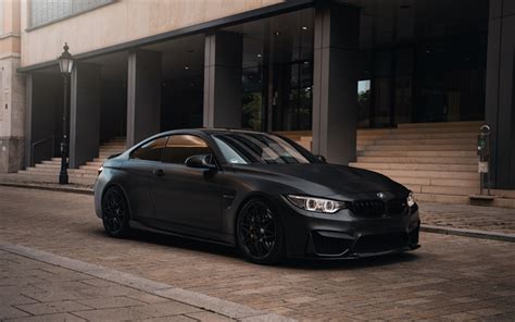 Download wallpapers 2022, BMW M4, 4k, exterior, matt black coupe, black ...