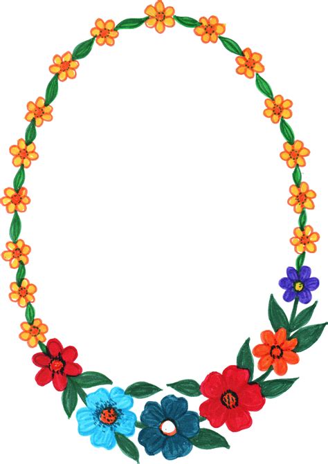 10 Oval Flower Frame (PNG Transparent) | OnlyGFX.com