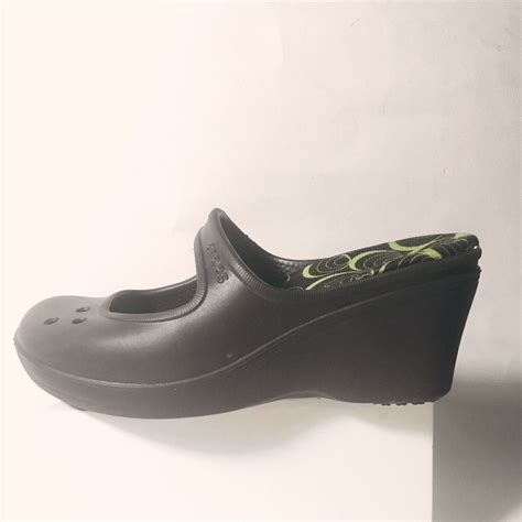 Crocs Frances Wedge Heel Mary Jane Clogs Mules Dark B… - Gem