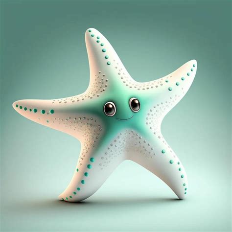 Premium Photo | A green starfish with a blue starfish on it.