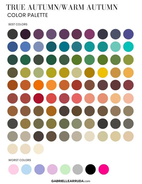 Warm true autumn color palette and wardrobe guide – Artofit