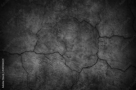 Cracked black concrete wall, gloomy cement texture background Stock Photo | Adobe Stock