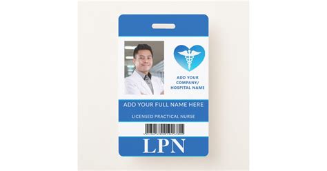 Vertical LPN, Licensed Practical Nurse, Photo ID Badge | Zazzle