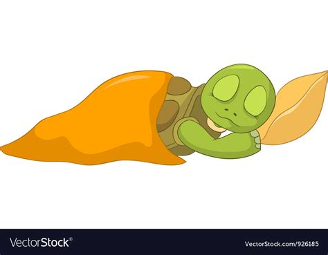 Funny Turtle Baby Sleeping Royalty Free Vector Image