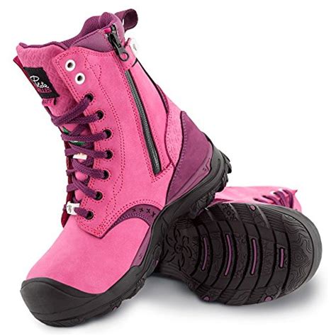 P&F Workwear Women’s 8″ Waterproof Steel Toe Safety Work Boots with Zipper – PF648… (Numeric_10 ...