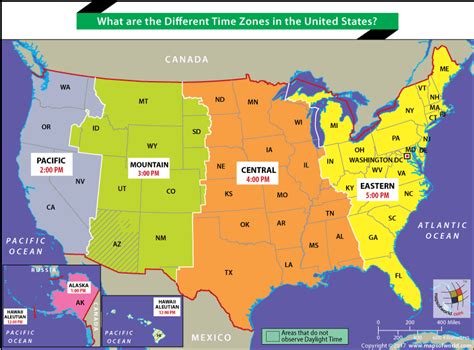 Map Of The United States Time Zones Printable