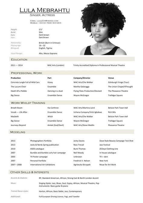 50 FREE Acting Resume Templates (Word & Google Docs) ᐅ TemplateLab