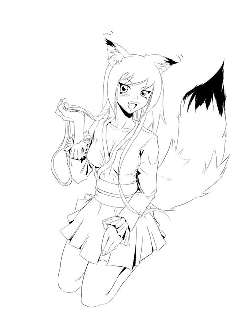 Anime Wolf Girl Coloring Pages at GetColorings.com | Free printable ...