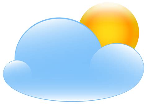 Partly Cloudy with Sun Weather Icon PNG Clip Art - Best WEB Clipart