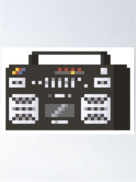 "8-Bit Pixel Art Boombox Old School Stereo" Poster by LaBearDod | Redbubble