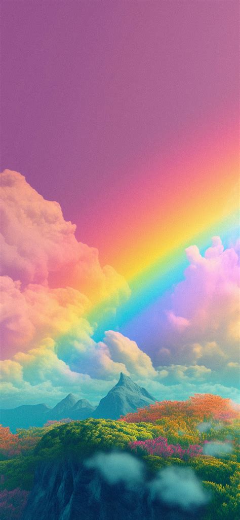 Rainbow in Pink Sky Wallpaper - Aesthetic Rainbow Wallpaper HD