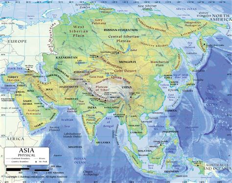 PDF of Asia Physical Map, Asia Physical Map PDF