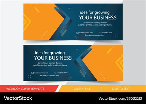 Facebook cover design template for your business Vector Image