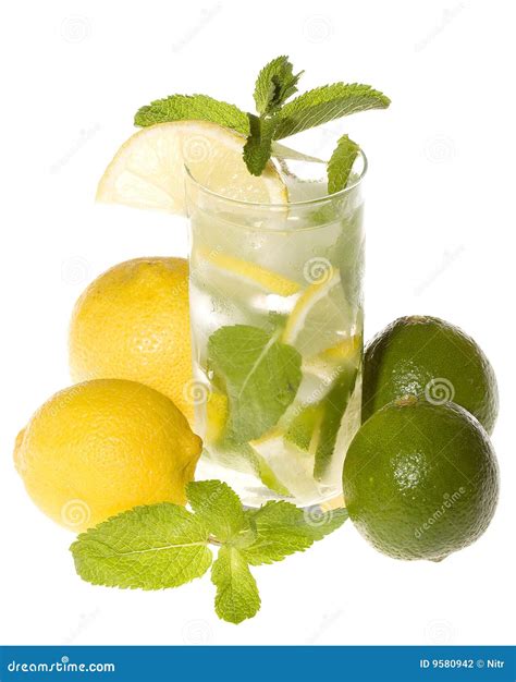 Cocktail with Lemon and Lime Stock Photo - Image of lime, summer: 9580942