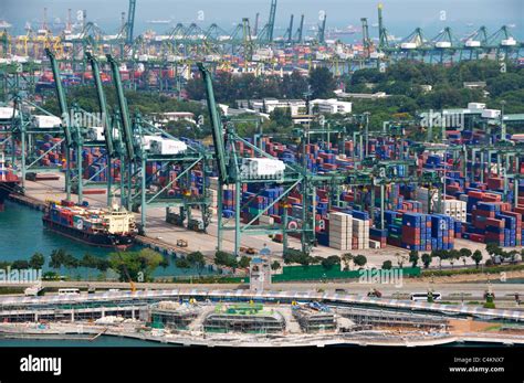 Port of Singapore Authority Container terminal Singapore Stock Photo ...