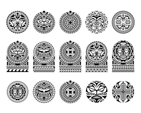 Set of Tattoo Sketch Maori Style. Round and for Shoulder Stock Vector - Illustration of lines ...