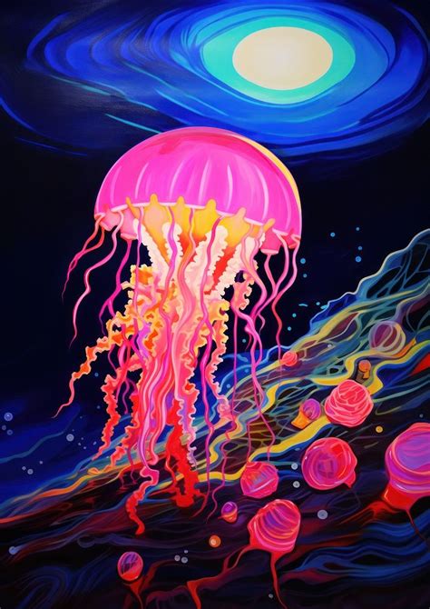 jellyfish invertebrate underwater creativity. AI | Free Photo Illustration - rawpixel