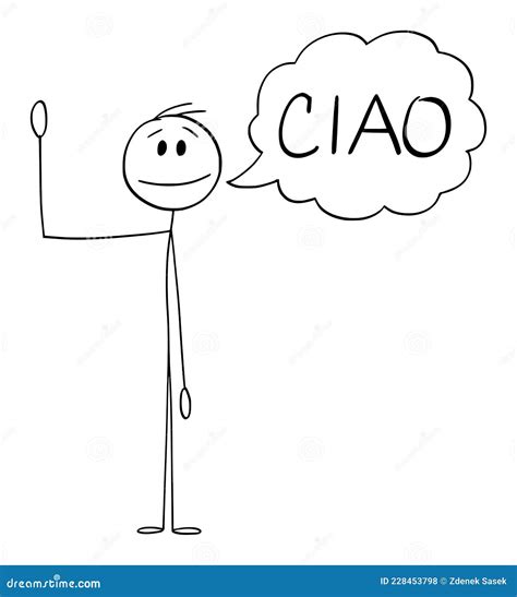 Person Or Man Waving His Hand And Saying Greeting Ciao In Italian ...