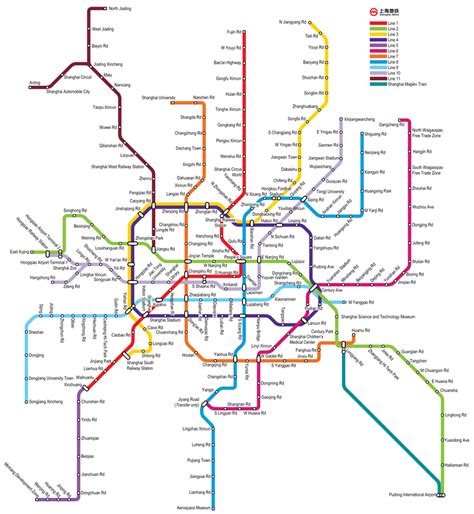 Shanghai metro map, China