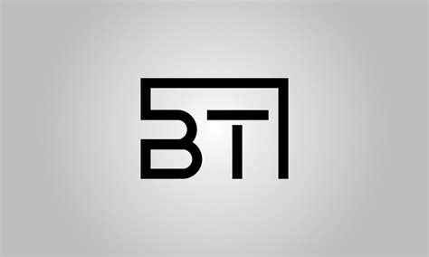 Letter BT logo design. BT logo with square shape in black colors vector ...