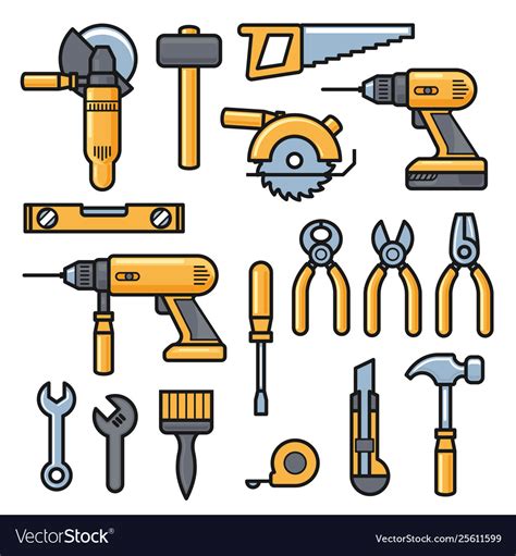 Building and repair tools icons construction Vector Image