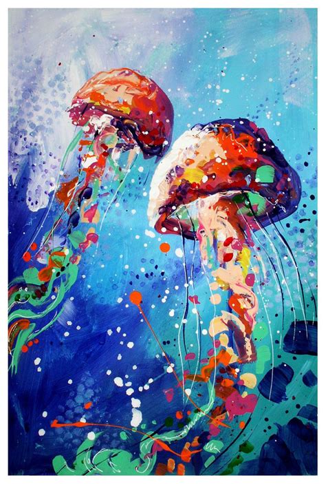 Jellyfish by TooMuchColor on DeviantArt | Jellyfish illustration, Jellyfish painting, Painting