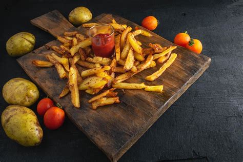 Fresh french fries with ketchup 1741490 Stock Photo at Vecteezy