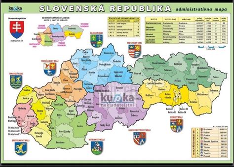 Slovenská republika - administrativní mapa XL (100x70 cm)