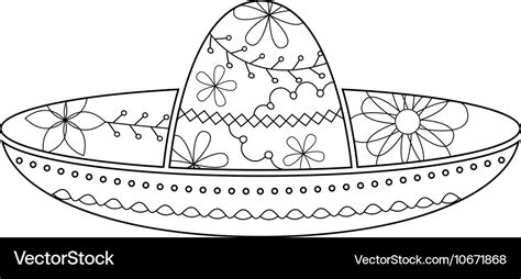 Sombrero coloring Royalty Free Vector Image - VectorStock