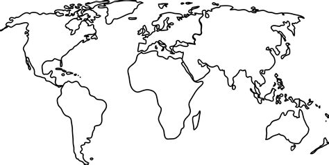 world map black and white, black and white world map | World map outline, Blank world map, World ...