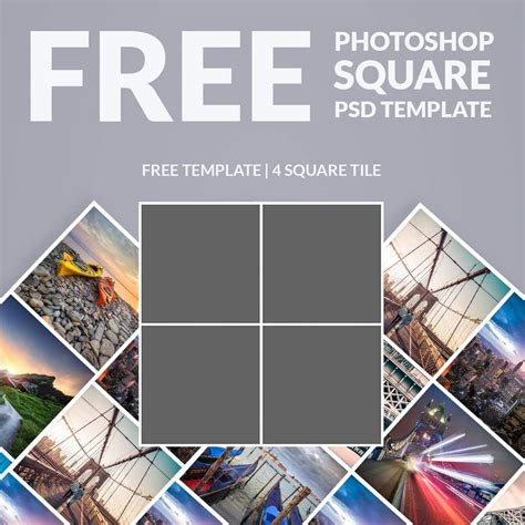 Free Photoshop Template: Photo Collage Square - Download Now