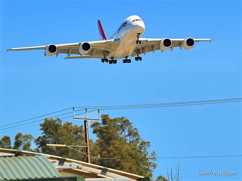 "Airbus A380 landing at Adelaide" by Geoffrey Higges | Redbubble