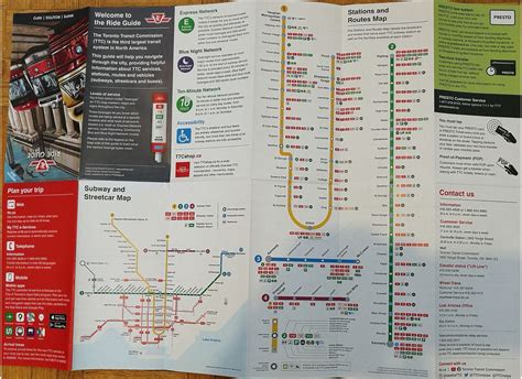 TTC Ride Guide Map 2023 Summer Toronto Canada Subway Bus Public Transit on eBid United States ...