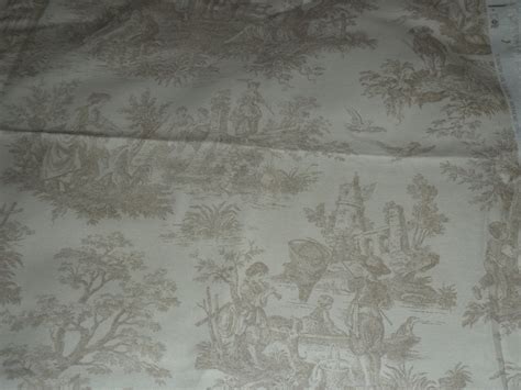 Waverly Country Life Toile Fabric in Cream and Tan